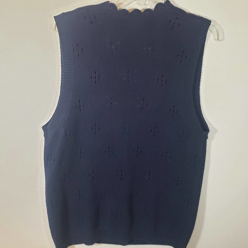 Vintage Koret Nautical Navy Sweater Vest XL Gold Rope Embroidered - Picture 6 of 9